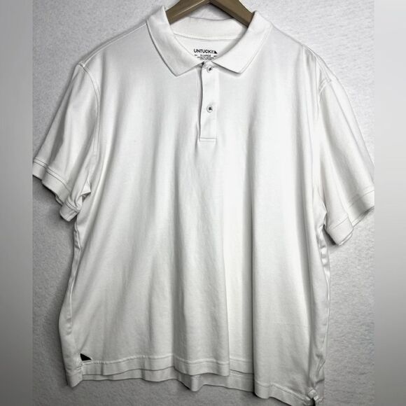 UNTUCKit Men's White Polo XL short sleeve Shirt resort business casual - Picture 2 of 13